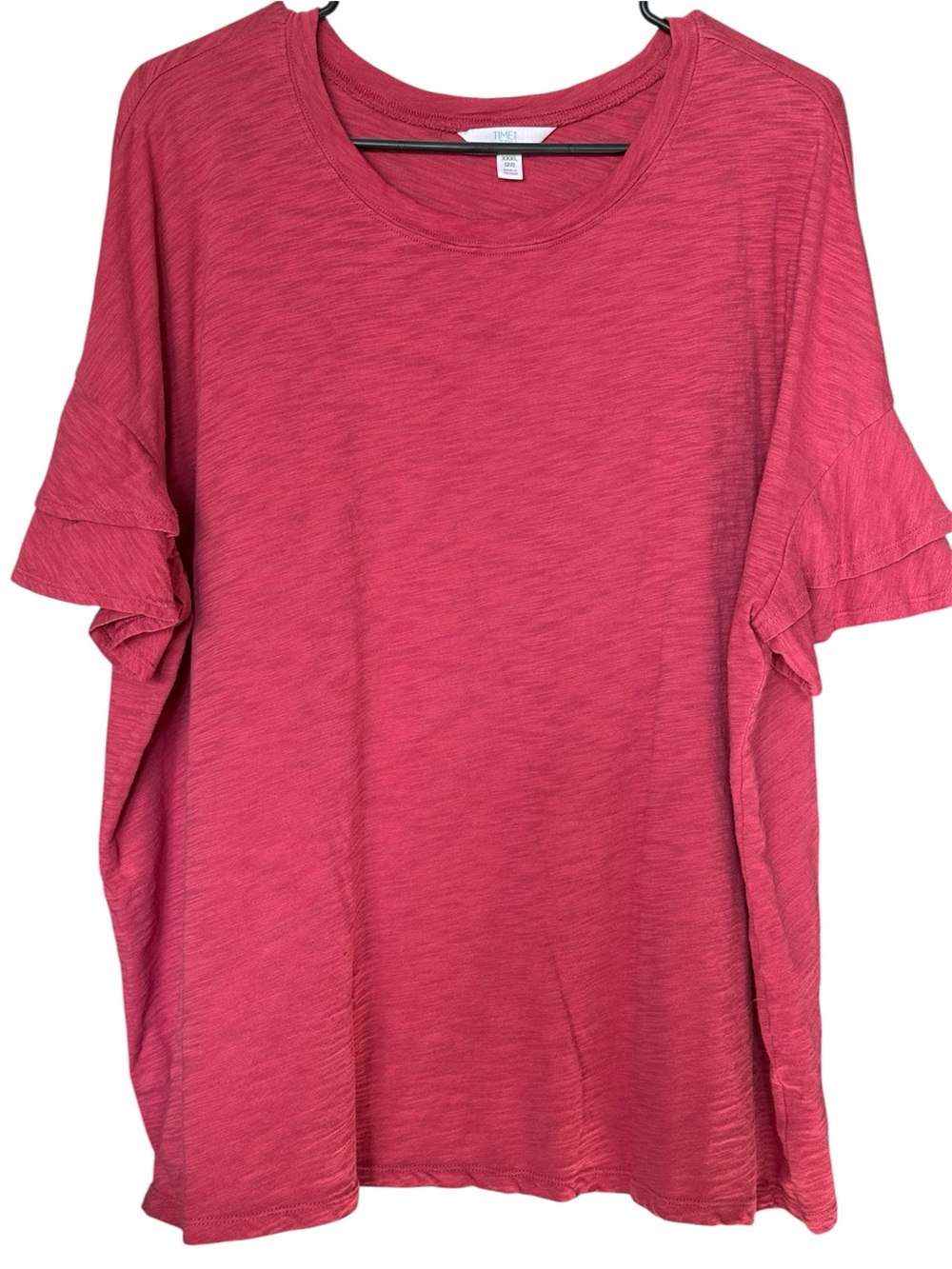 Time and Tru Women’s Rose Ruffle Short Sleeve Top Size 3XL Great condition